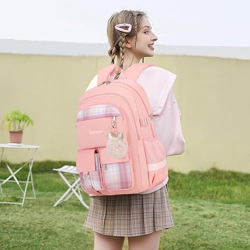 Miniatura 2 de Mochila Escolar de 3 Piezas Para Estudiantes Mujeres Universidad Secundaria Preparatoria Adolescentes Niñas Bolsa de Libros Impermeable Bolsa para