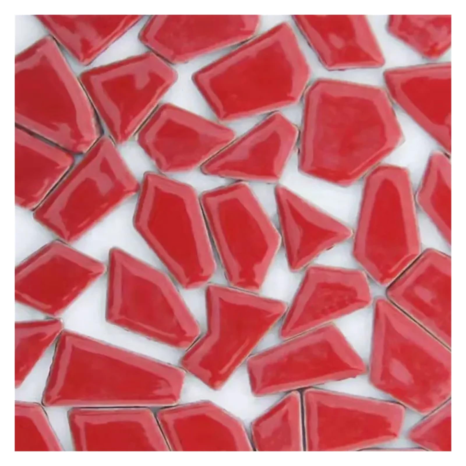 PUAISJN Crystal Mosaic Tiles, Porcelain Mosaic Tiles 100g Multicolor 1cm x(Red)