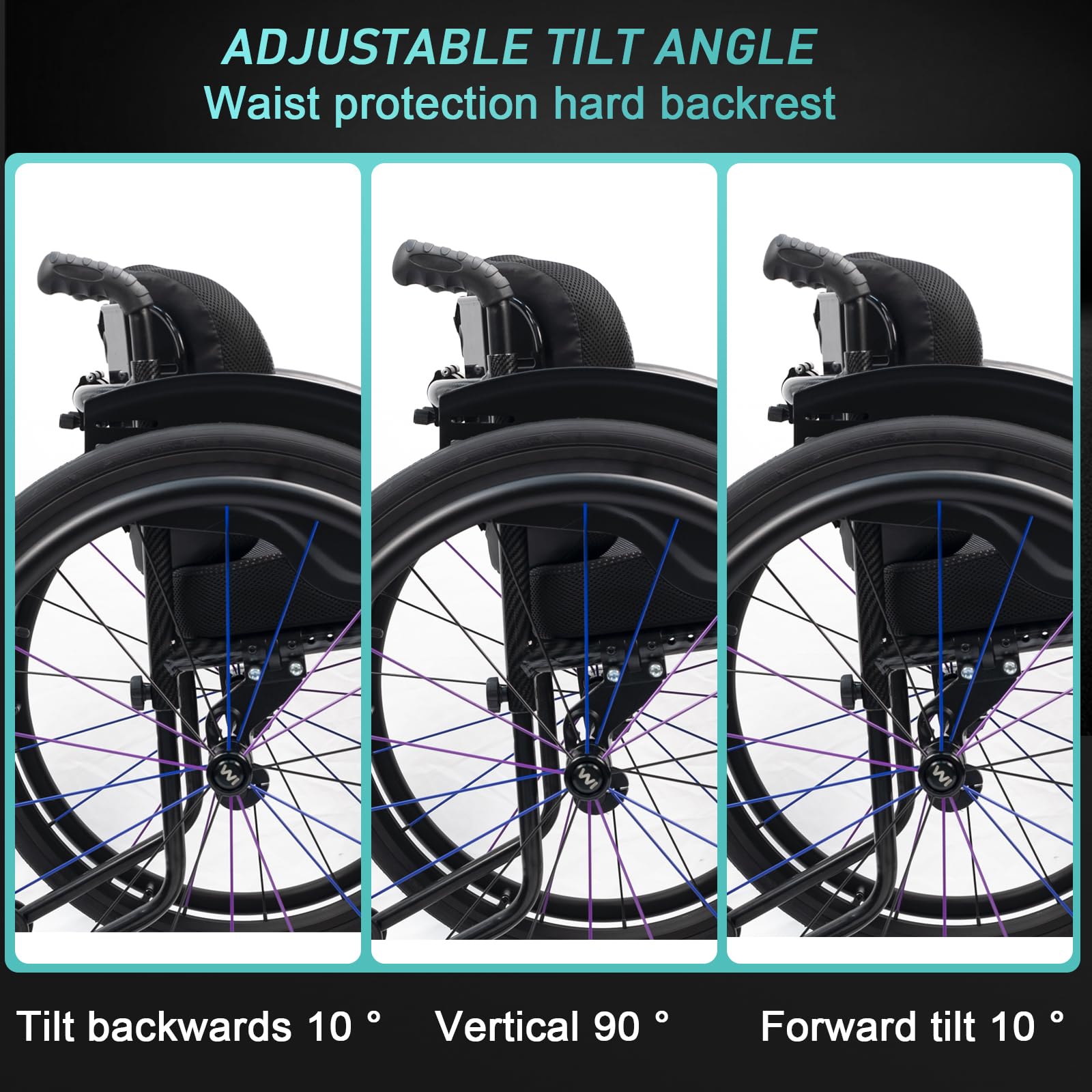 Sedia a Rotelle Sport all'Aria Aperta, Sedia a Rotelle Multifunzionale in Lega di Alluminio, carico 120 kg, semovente Manuale con poggiagambe oscillante(Seat Width 45cm/17.7 Inches)