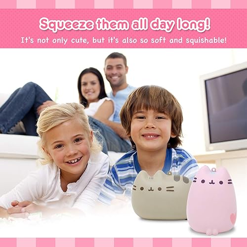 Miniatura 4 de Hamee - Muñeco antiestrés esponjoso para llevar colgado, para niños y niñas, con diseño de la gata atigrada Pusheen, azul, gris, naranja, púrpura,