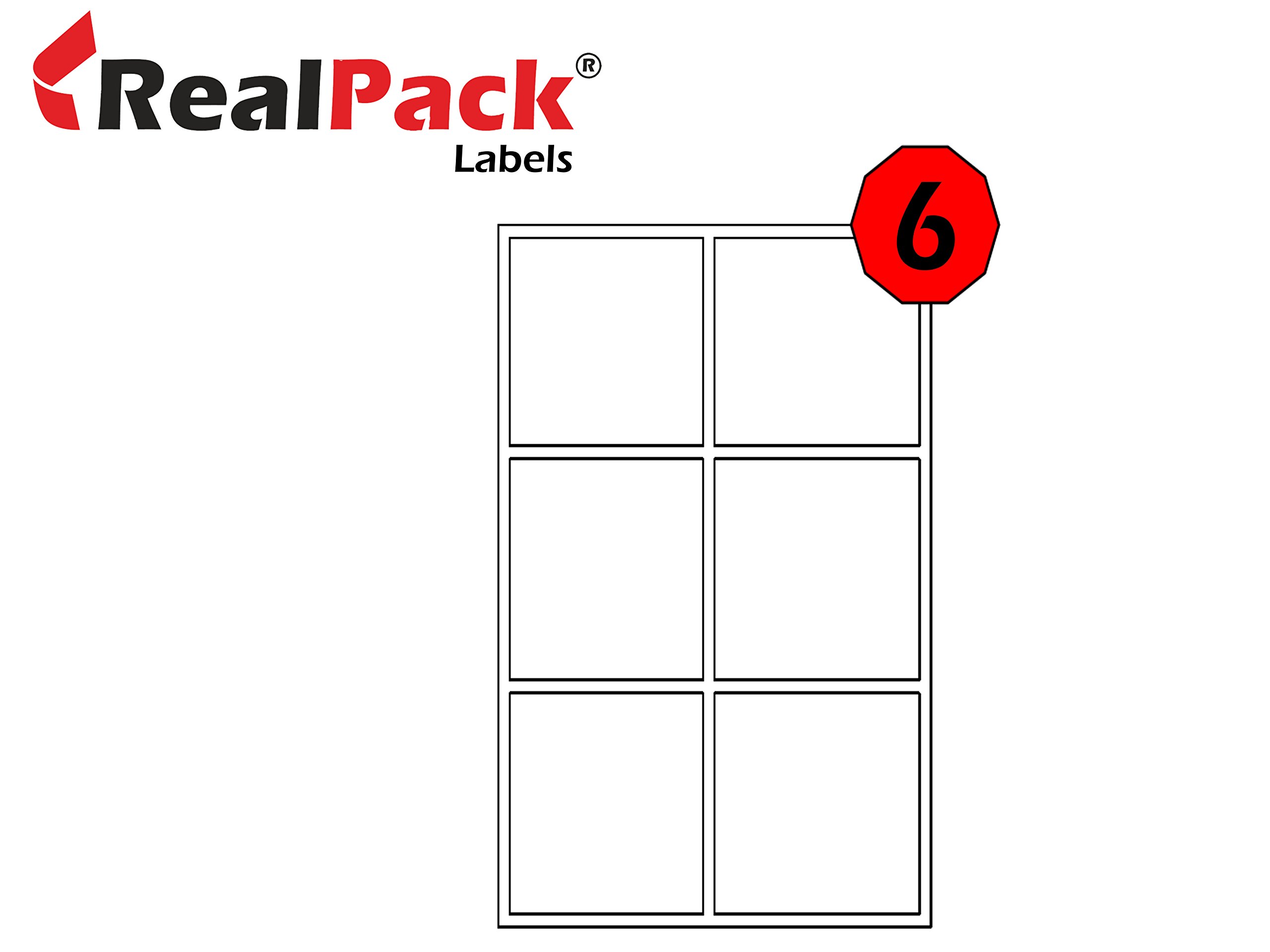 1000 x REALPACK® A4 Mailing Address Labels Sheets Laser Inkjet Printer 6 Labels per Page 99mm x 93mm