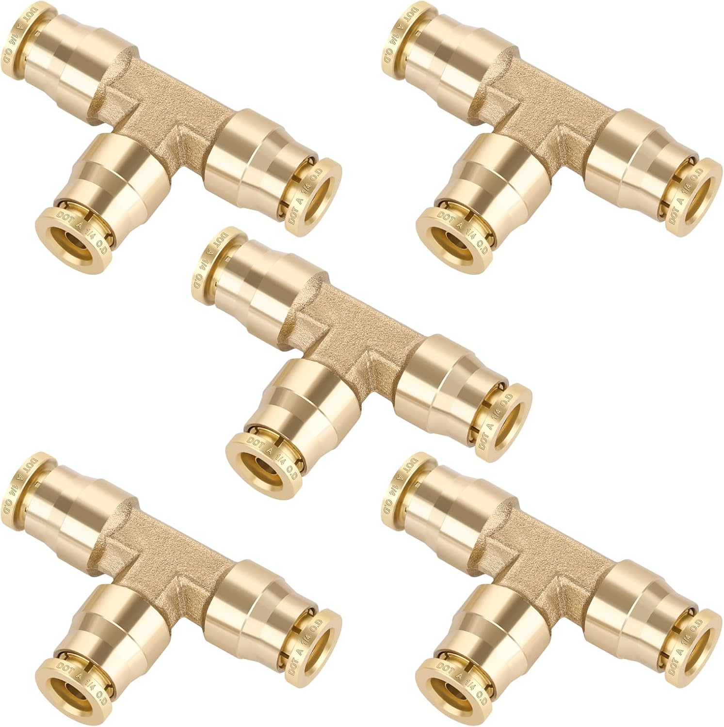 5/8" Quick Push to Connect Fittings Brass Union Straight Joint DOT Approved 5/8 inch tube OD Air Line Adapter Air Spring Suspension Kit for Car Truck Trailers and Air Brake System 10pcs