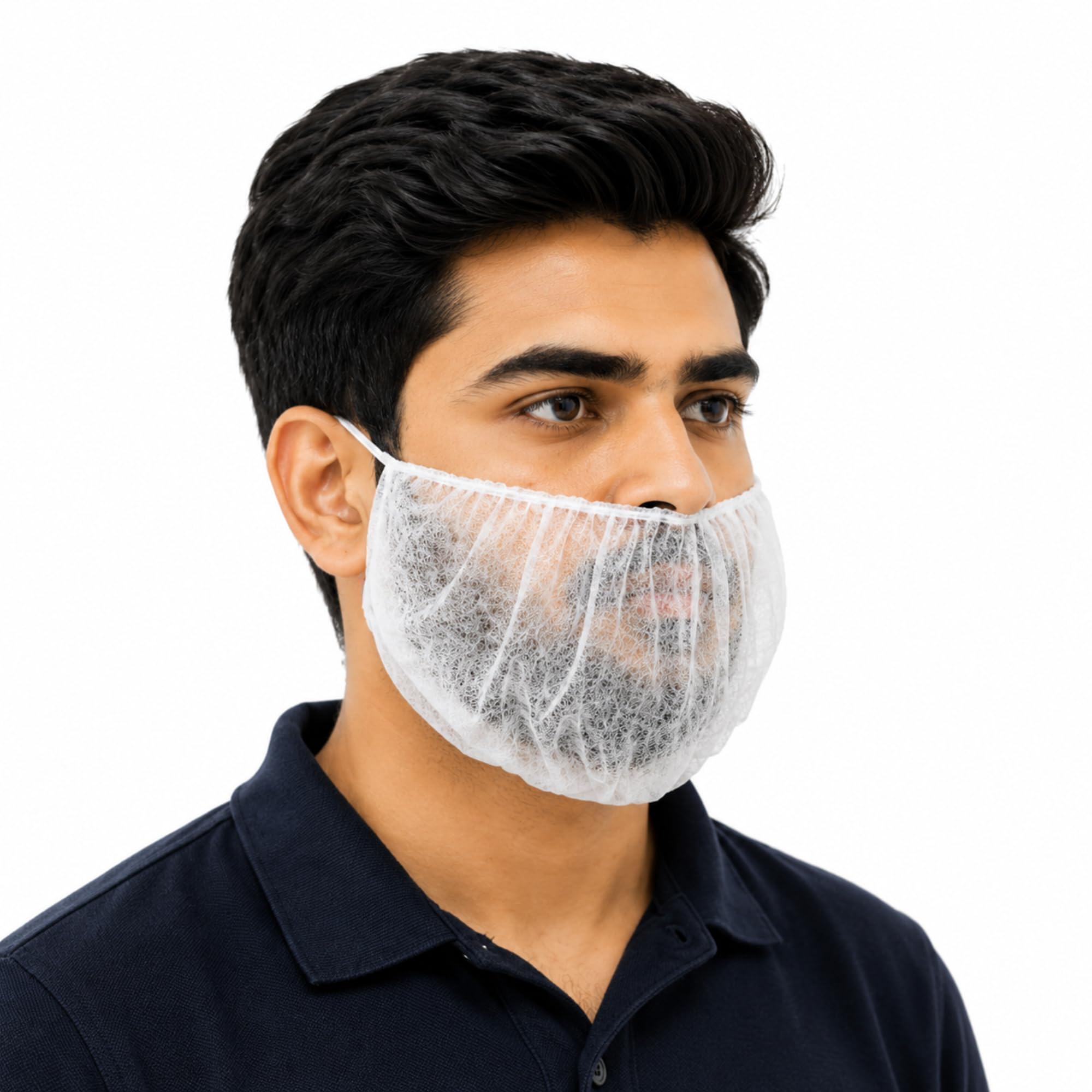 C-Cure® Disposable Beard Covers White - 100 Pcs Non-Woven Beard Nets with Zipper Pouch - Kitchen, Lab, Food Service Use - Breathable & Sanitary-image-35