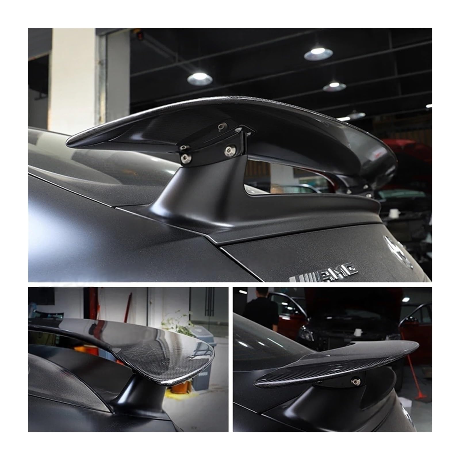 Spoiler posteriore in fibra di carbonio FRP per auto, stile Racing GT, compatibile con Benz AMG GT43 GT50 GT53 OEM Style(Half carbon)