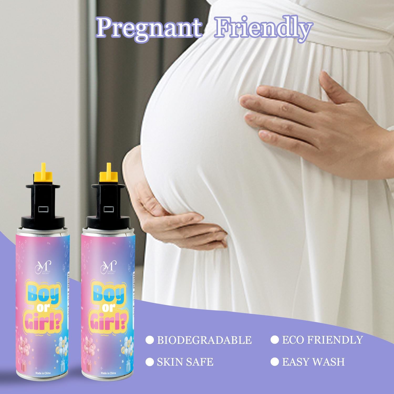 Gender reveal Fire Extinguisher, 100% Biodegradable Blue smoke, Baby boy Reveal Party Decorations, Ideal for Exciting Baby Shower (BLUE, Two Bottles)
