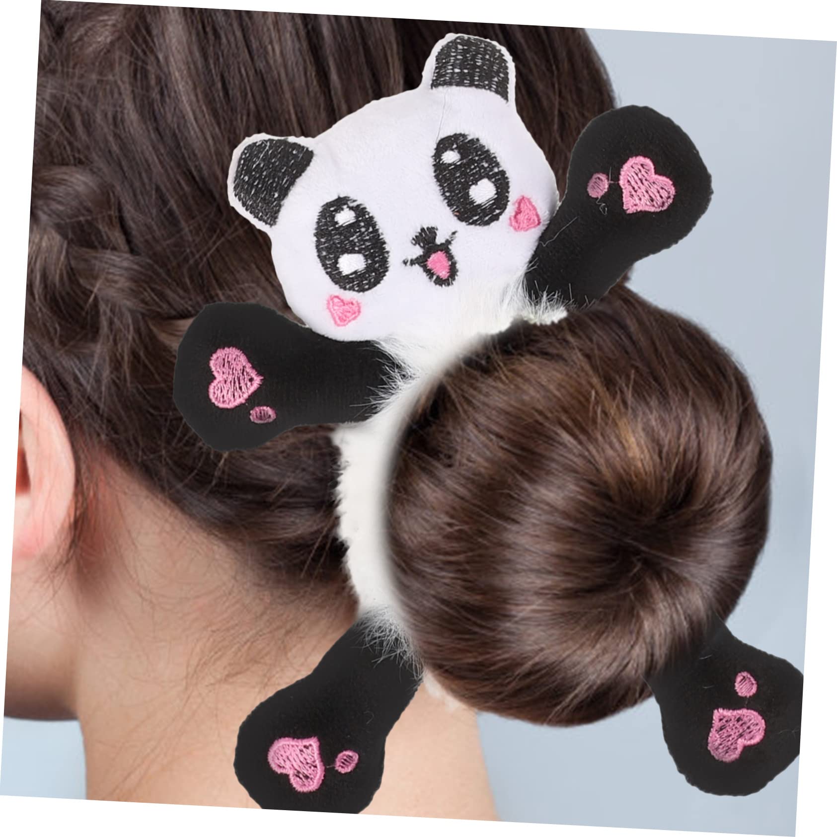 Healeved 18piezas Coleteros De Animales De Peluche Para De Cabello Diseño De Panda Conejo y Accesorios Elásticos Para Peinados
