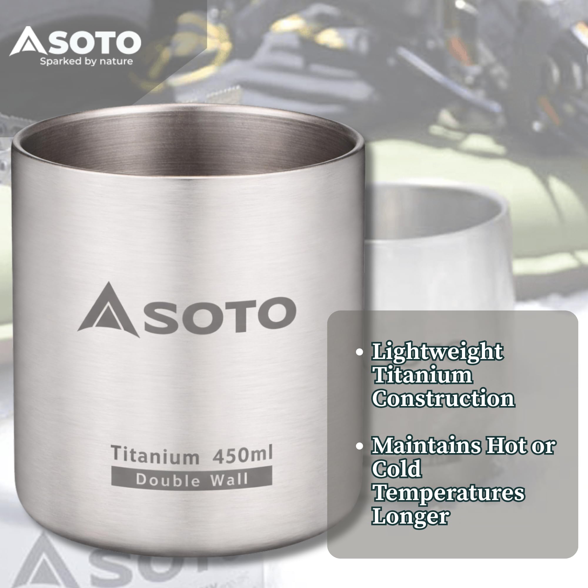 Amazon.com : SOTO Aero Double-Wall Titanium Camping Mug, Insulated