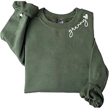 GodLover Personalized Embroidery Grandma-Nana-Mimi-Gigi-Granny With Heart Sweatshirts,Grandma Gift Mothers Day