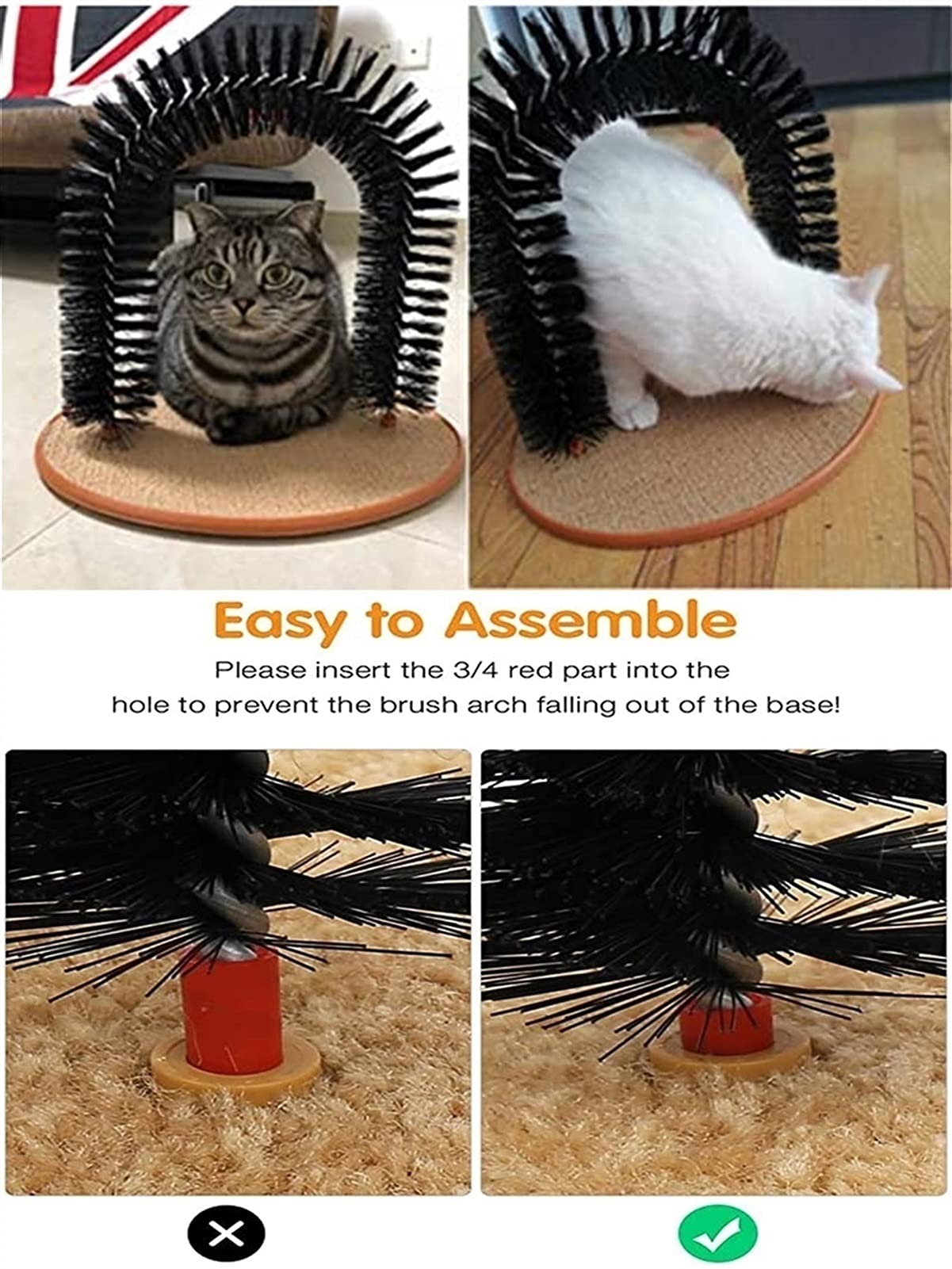 Katzenbürste Cat Corner Pinsel - 3 In 1 Funktioneller Katzenbogen, Katzen-Selbstpflege-Massagegerät-Haustierspielzeug, Multifunktionaler Kratzer (Color : Cat Arch)
