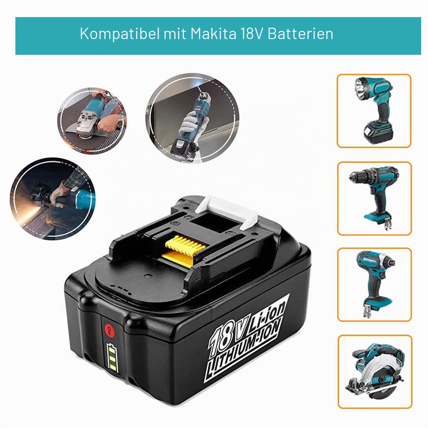 Akku Ersatz für Makita Akku 18V 5Ah 2 Stück BL1850B mit Ladegerät 18V Doppelladegerät DC18RD DC18SF Kompatibel mit Rasenmäher DLM432Z 2 x 18v DUC353 DUC355Z DDF485Z