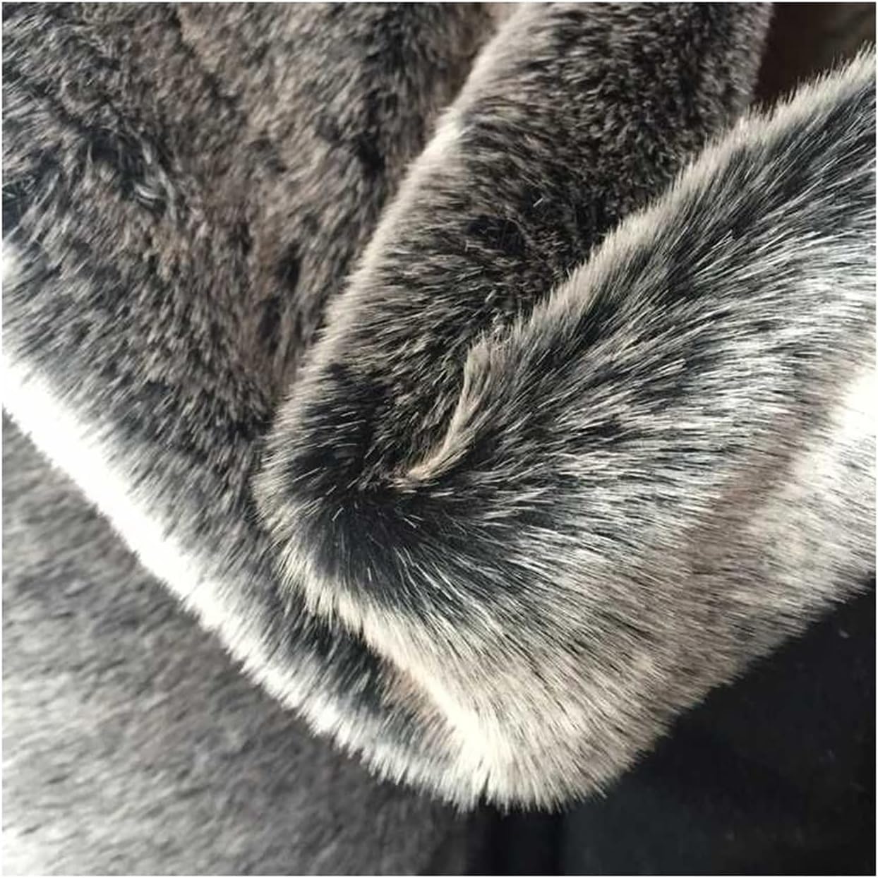 LNN Tela de piel sintética 170cm ancho, felpa corta, Material colores mezclados en negro/blanco for cosplay, manualidades, cuello para Vestuario,Costura
