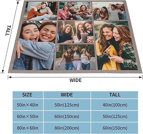 Miniatura 4 de Manta personalizada con foto, manta personalizada con foto para bebé, madre, padre, adultos, amigos, amantes, perros, mascotas, en cumpleaños,
