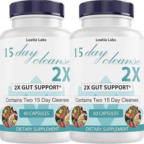 15 Day Cleanse 2X - Soporte doble intestinal y de colon - Desintoxicación avanzada de limpieza intestinal para mujeres y hombres con alfalfa,