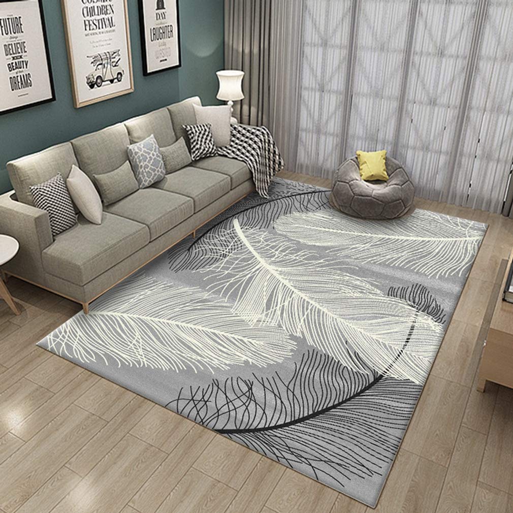 Buy MOXIC Soft Abstract Art Living Room Area Rugs Rectangular Children Crawling Bedroom Rug Fleece Anti-Slip Carpets Nordic Feather Modern Home Decor Mats Indoor Outdoor Runners Nursery 3.2' X 6.5' — BookShops.in