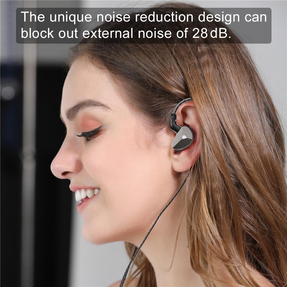 HiFi Wired Earbuds,Driver in Ear Monitor, Hybrid IEM Earphones with Stainless Steel Faceplate, Detachable Cable for Musician Audiophile Singers DJ (3.5mm Jack)