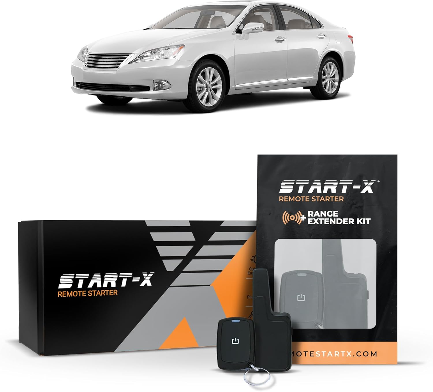Start-X Remote Starter Kit + 2000ft 1 Way Range Extender for Lexus ES 350 (2007, 2008, 2009, 2010, 2011 2012) Vehicles with Push-to-Start Ignition