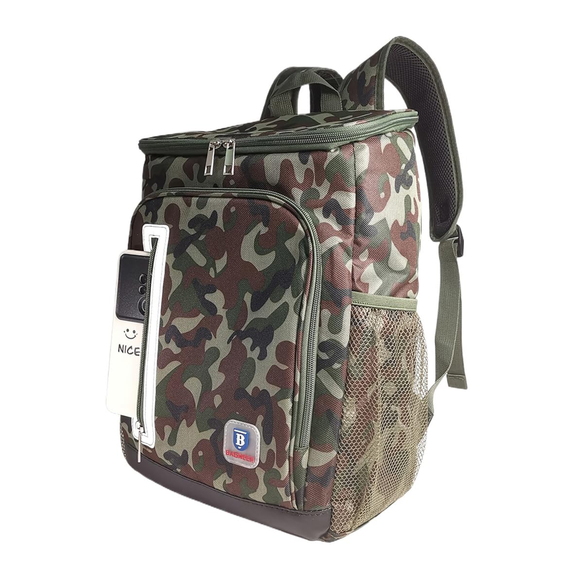 BAGNEER Insulated Cooler Backpack Outdoor Camping Gifts Lightweight Picnic Lunch Box Bag, Leak-Proof Thermal Backpack, BBQ Ice Food Drink Cool Keeping Bag Fishing at Beach for Men Women, 25L (Camo)