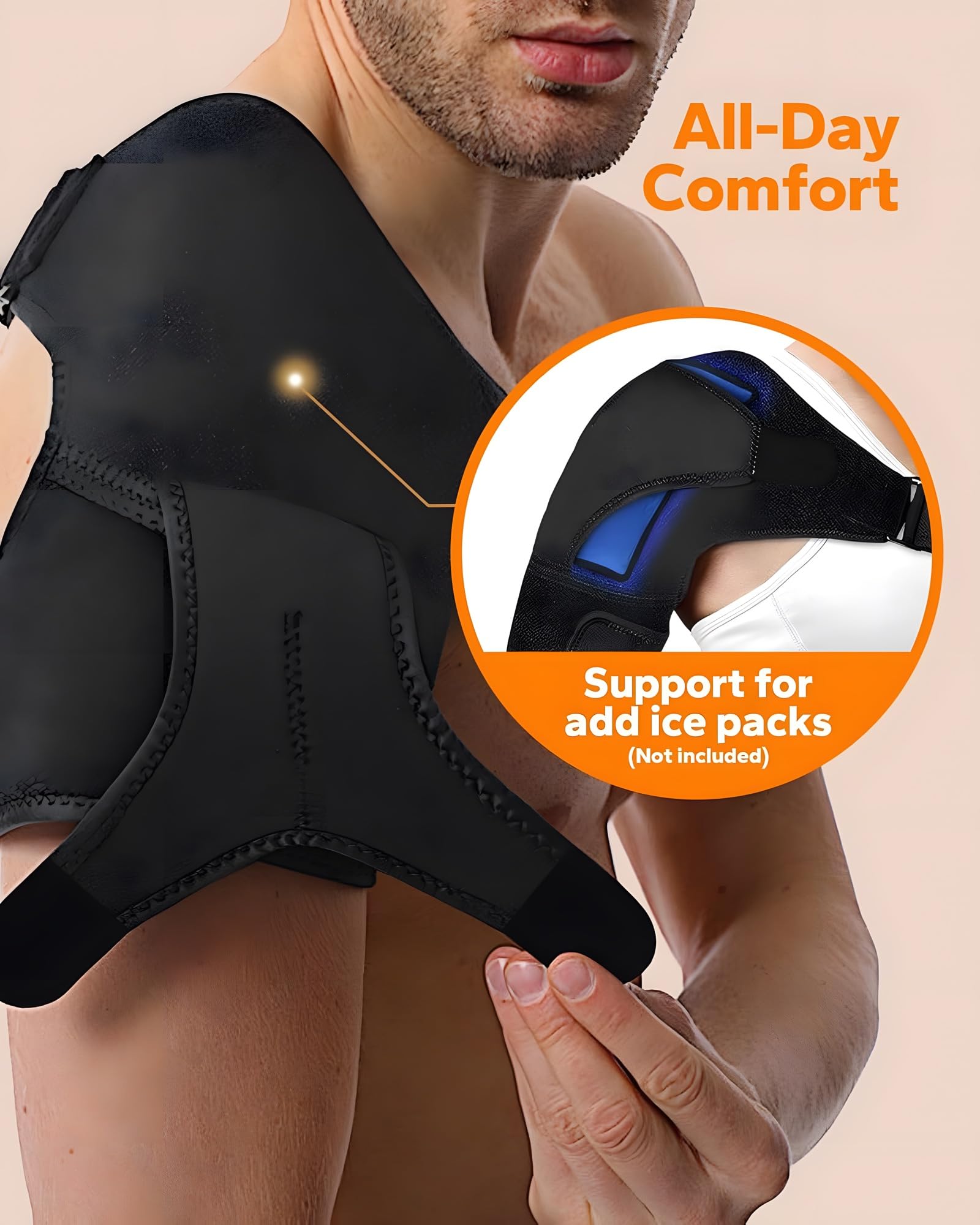 24x7 eMall Shoulder Brace, Rotator Cuff Support Brace and Arm Sling for Pain Relief, Shoulder Compression Sleeve for Preventing Strains and Dislocation, Adjustable Fits Left and Right Arm, Men & Women - Image 4 thumbnail
