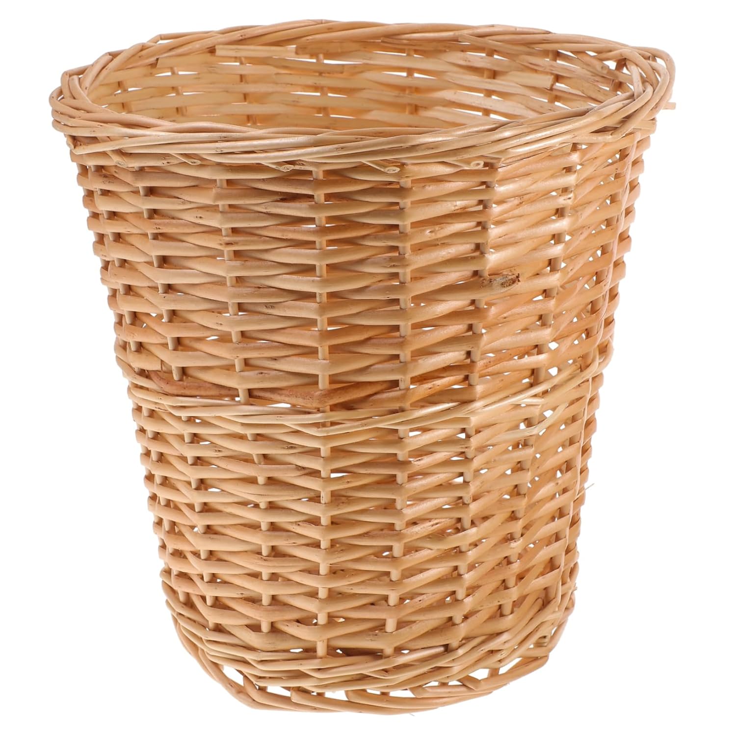 NUOBESTY Modern Decorative Wicker Trash Can Sturdy Hand Woven Basket Multi-Purpose Kitchen Waste Basket