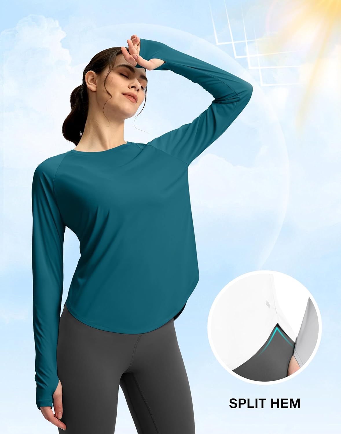 Soothfeel Women's UPF 50+ UV Protection Lightweight Quick Dry Long Sleeve Workout Shirt - Image 4