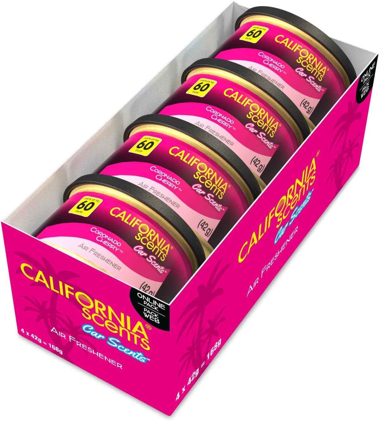 California Scents, Car Air Fresheners, Coronado Cherry Scent, 4 Pieces Strong, Adjustable Long Lasting Odor, Eliminates Odor
