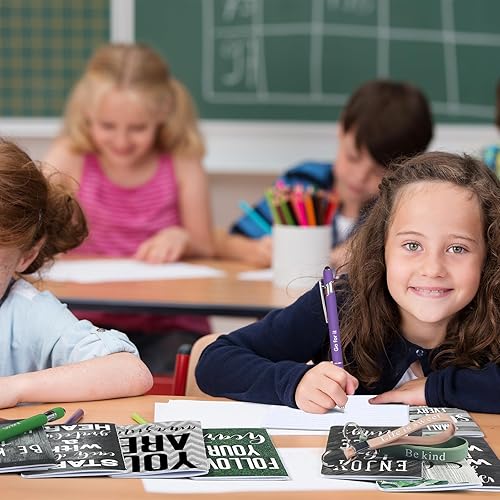 Miniatura 6 de PerKoop 48 piezas de regalos inspiracionales a granel, blocs de notas motivacionales, bolígrafos, llaveros, conjunto de cuadernos de diario estilo