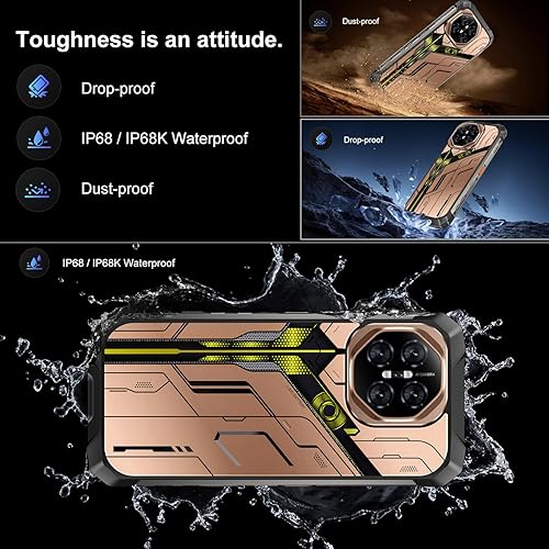 Miniatura 2 de Titan T1 Pro Rugged Armor - Teléfono celular desbloqueado, 32 + 512 GB, pantalla HD de 7 pulgadas, batería Android 15, 12800 mAh, teléfono