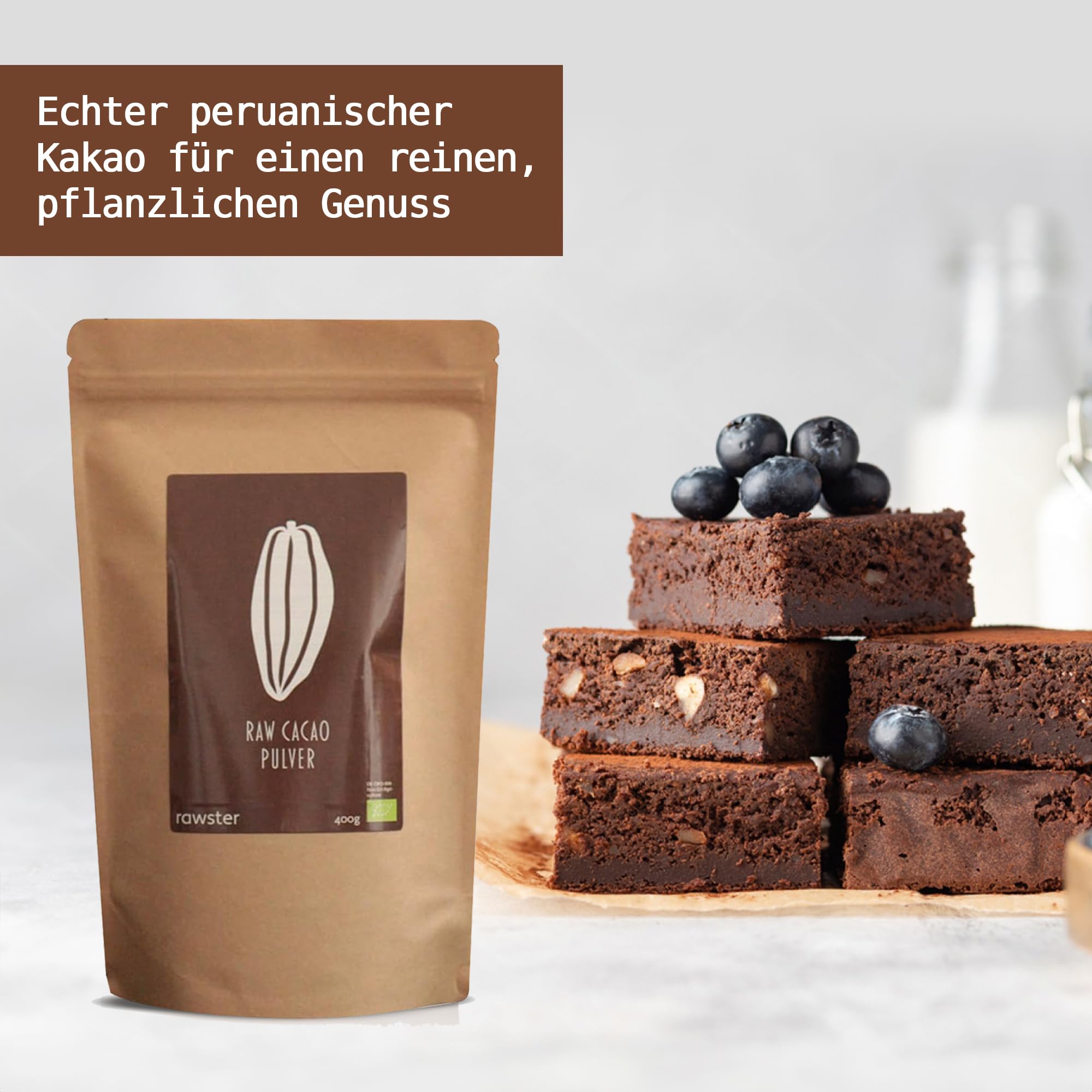 Cacao crudo biologico non zuccherato in polvere dal Perù | 100% naturale | Cacao crudo in polvere… (400 g)