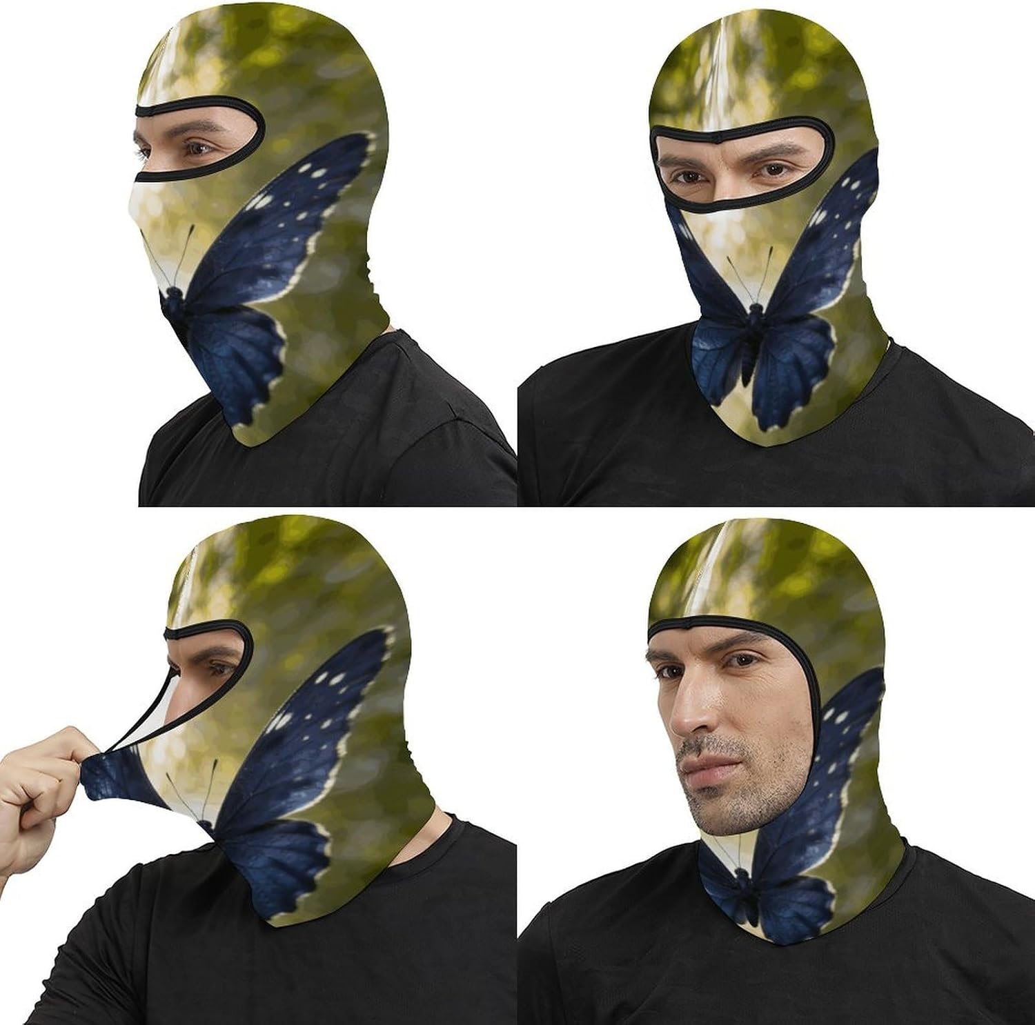 Navy Blue Butterfly Balaclava Ski Mask for Men Women Windproof Warmth Neck Gaiter Full Face Cover Neck Warmer Full Face Mask Motorcycle Cold Winter Scarf for Skiing Outdoor Sports