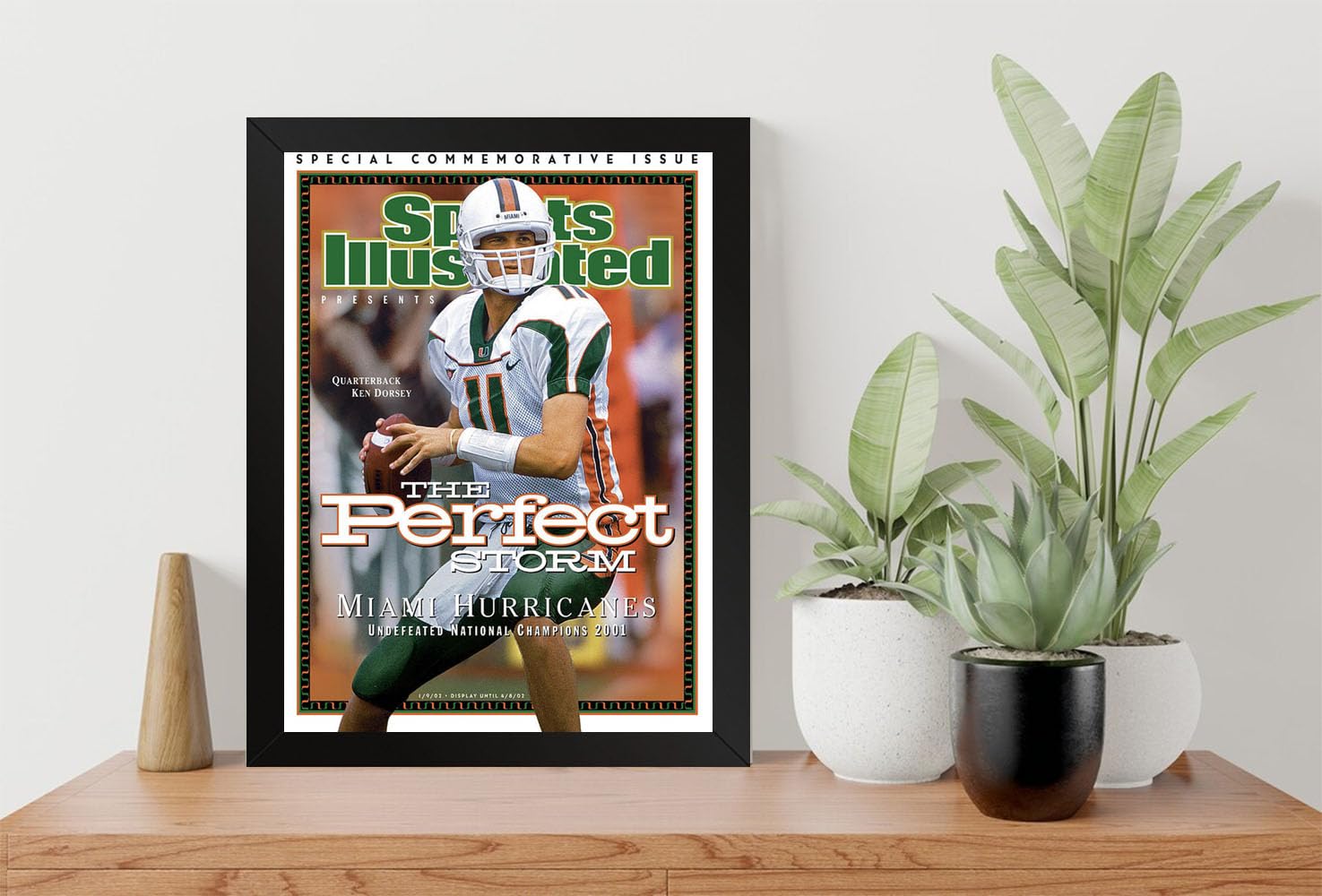 GADGETS WRAP Printed Photo Frame Matte Painting for Home Office Studio Living Room Decoration (9x11inch Black Framed) - University Of Miami Qb Ken Dorsey