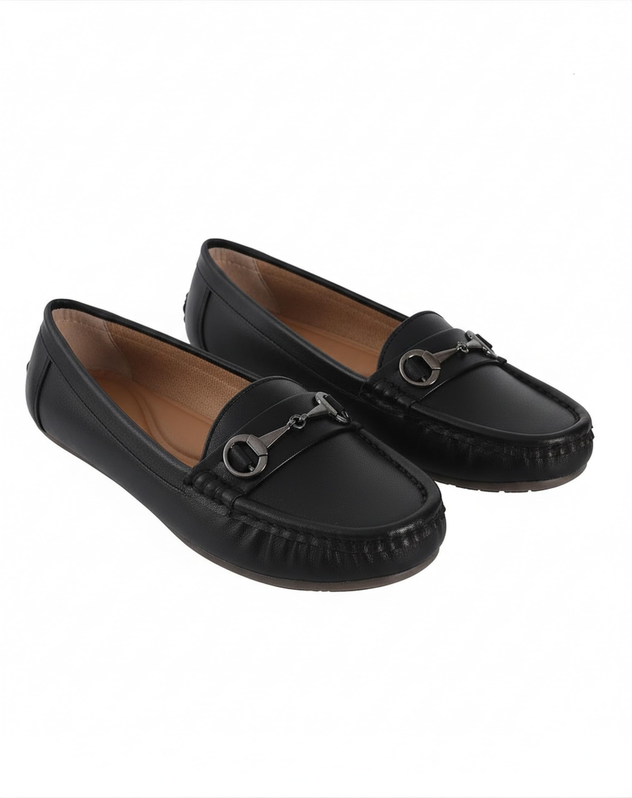 Women’s Classic Ballet Flats with Metal Detail | Soft Padded Slip-On Shoes | Lightweight Comfort Footwear | Flexible Sole | Office, Casual-image-13