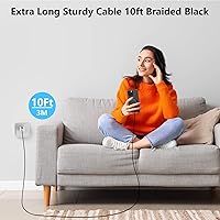 Vista 3 de ZEROLEMON Cargador inalámbrico magnético de 10 pies, compatible con MagSafe, almohadilla de carga inalámbrica rápida con cable trenzado extralargo