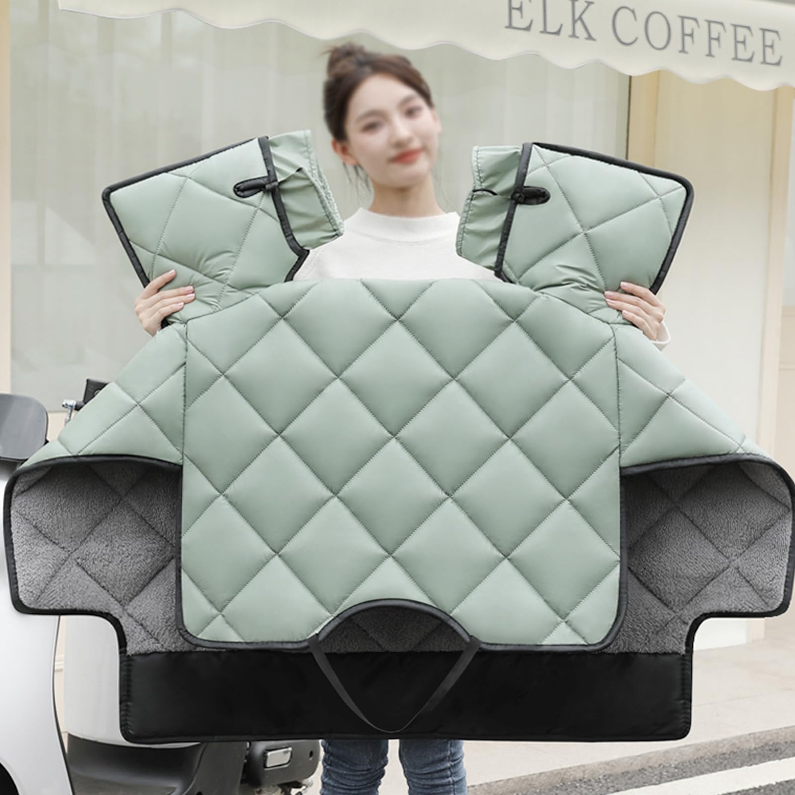 Couverture de protection des jambes de moto, doublure en peluche épaisse, coupe-vent, pour guidon de scooter et vélo électrique – Équipement de protection contre les intempéries