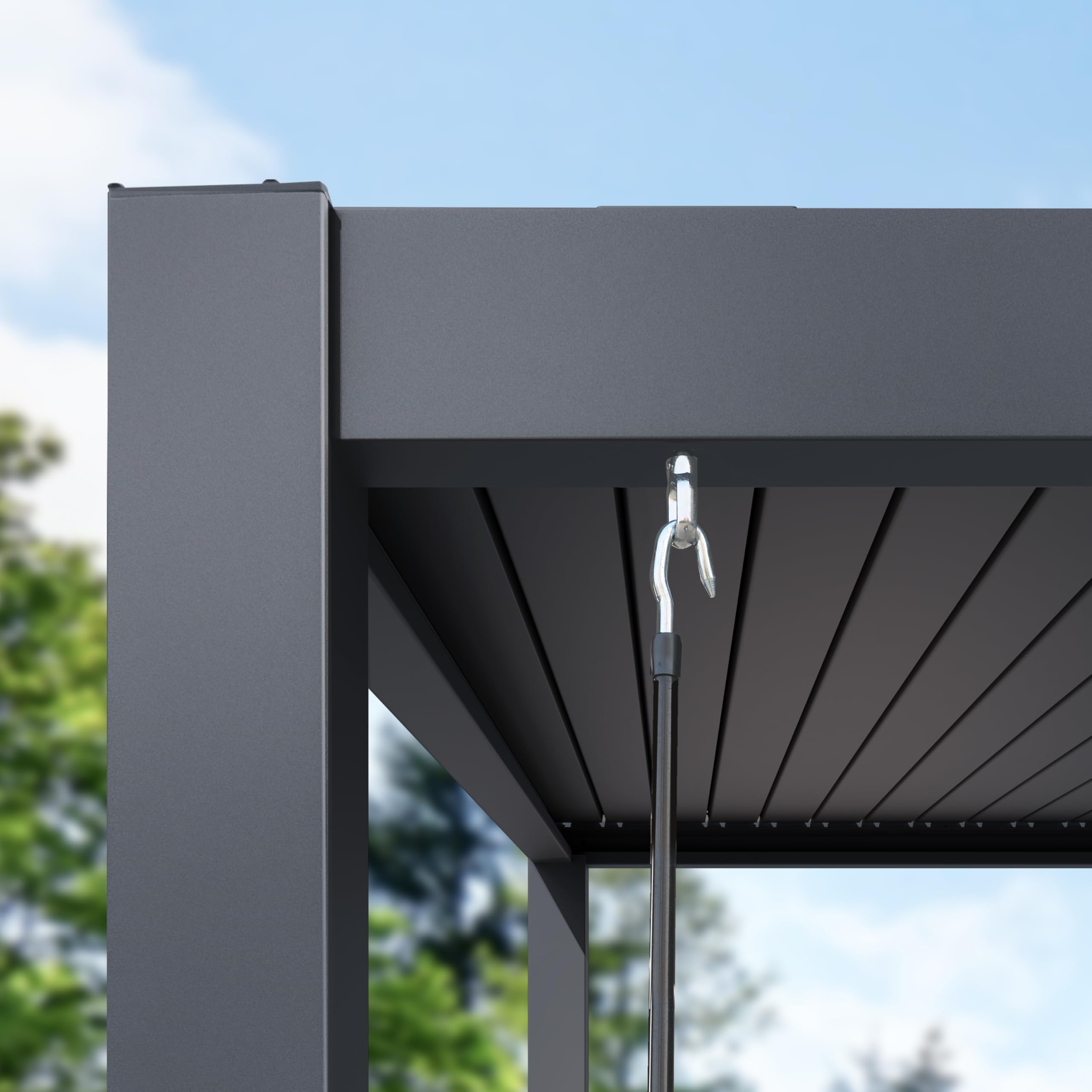 PRIMEYARD Pergola 3x3 m poteaux en Aluminium avec Lames orientables en Aluminium pavillon Anthracite