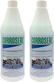 Corroseal Rust Converter & Metal Primer – Stops & Prevents Corrosion on Metal, Pro-Grade Rust Inhibitor for Cars, Trucks, Trailers, Marine & Industrial Equipment, 1 Quart (2-Pack)