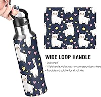 Vista 4 de Cute White Alpacas Insulated Water Bottle 20 Oz, BPA-Free Sports Water Bottle with Straw Leakproof Water Bottles