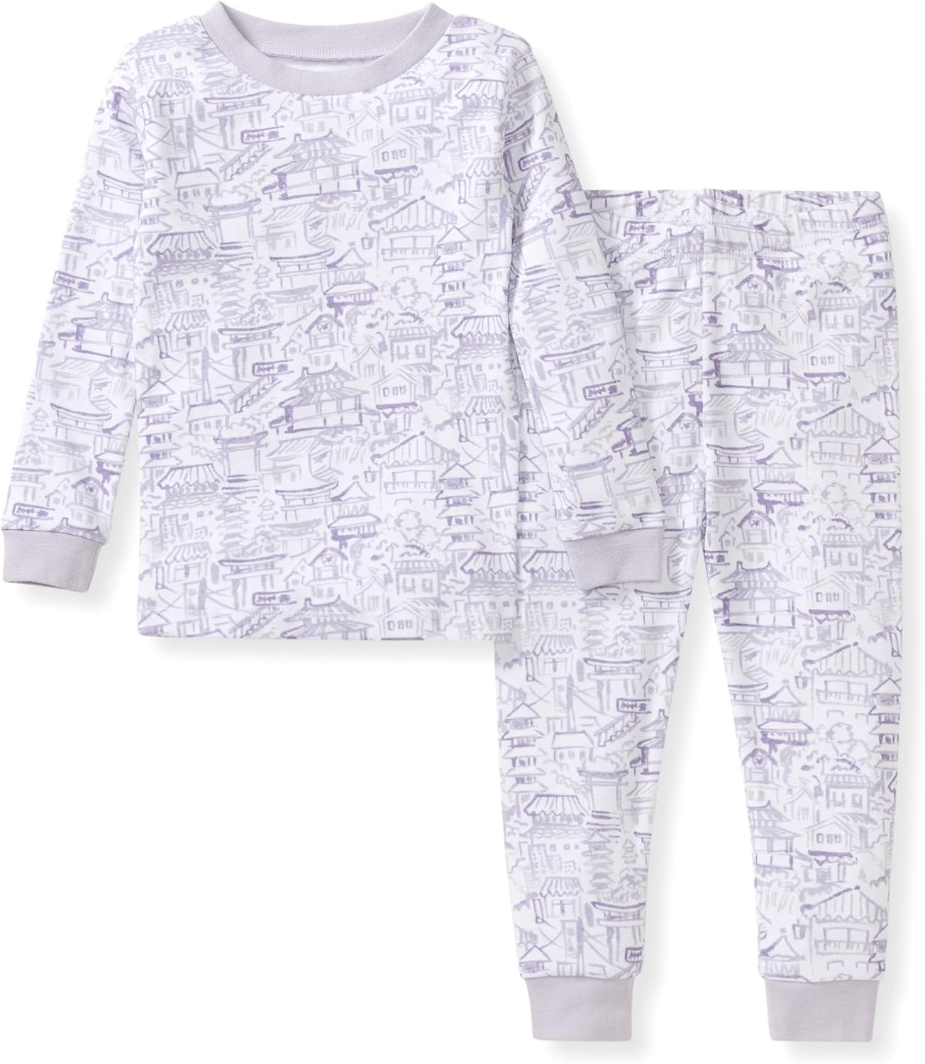 Burt's Bees Baby Baby Girls Pajamas, 2-Piece Tee and Pant PJ Set, 100% Organic Cotton, Snug Fit, Soft Sleep Pajama Outfit, Sizes 12 Months to 12 Years PJs