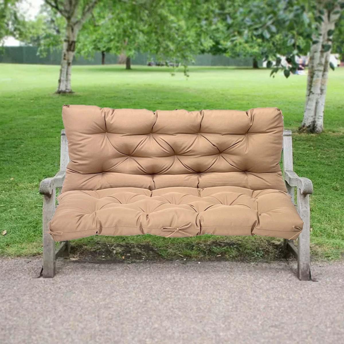 Sangles de balancelle d'extérieur imperméables pour patio 23 places – Dossier rembourré et attaches résistantes au soleil pour chaise de jardin (99,1 x 99,1 cm, bleu marine)