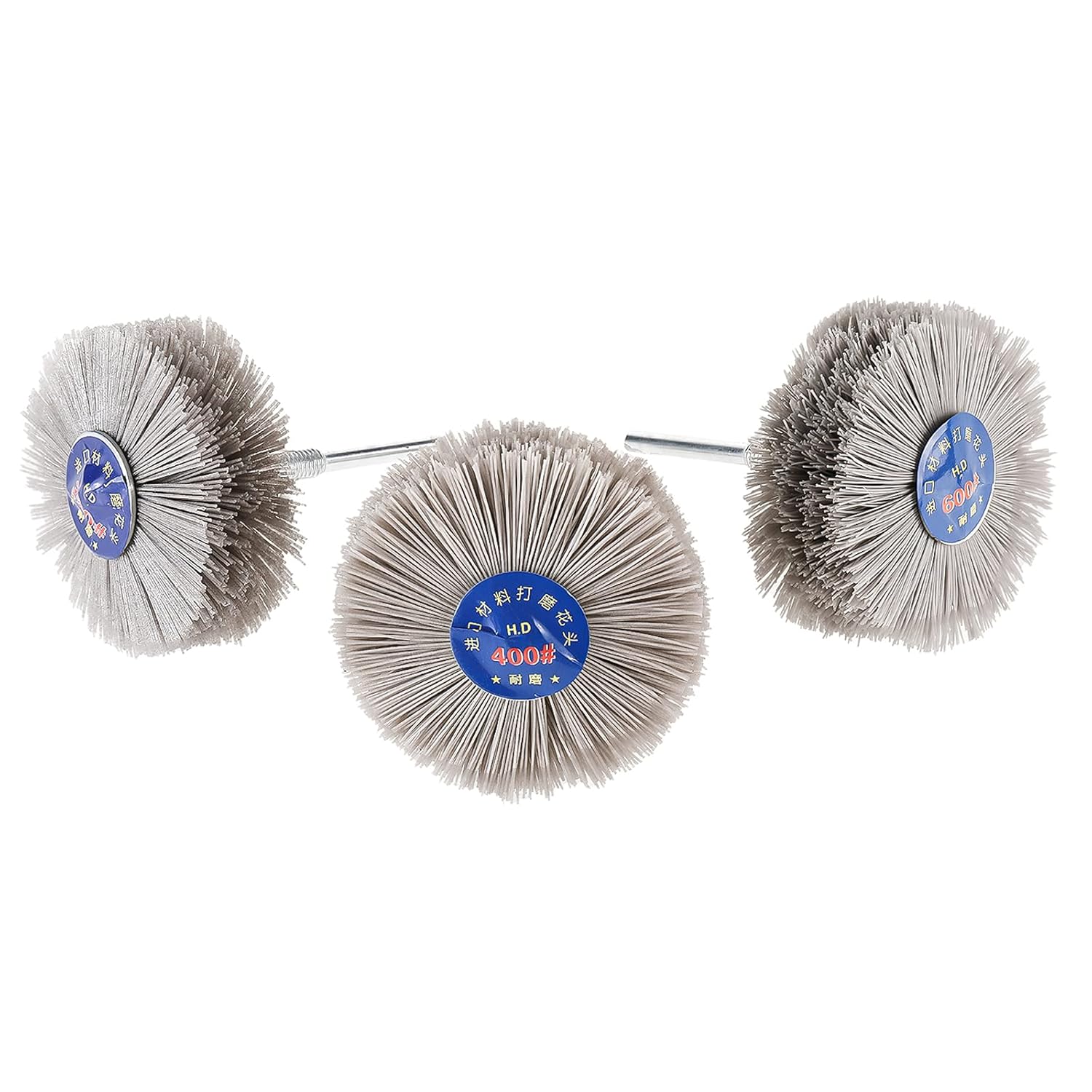 Patioer 3Pcs 3.27 inch Abrasive Nylon Wheel Brushes 320# 400# 600#, 1/4inch Shank Abrasive Grinding Head for Woodwork Polish Grinder: Industrial & Scientific