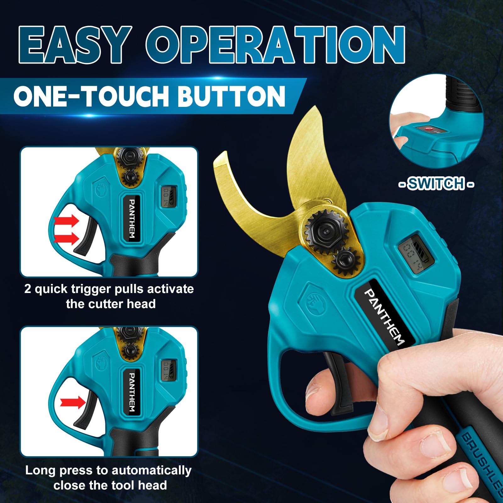 Akku Hochentaster Ast Kettensäge Profi Astsäge kompatibel mit Makita 18V (ohne Akku), 4 IN 1 Mini 6 zoll Akku Kettensäge und Astschere Teleskop Elektro teleskopsäge Arbeitshöhe bis 4,6m