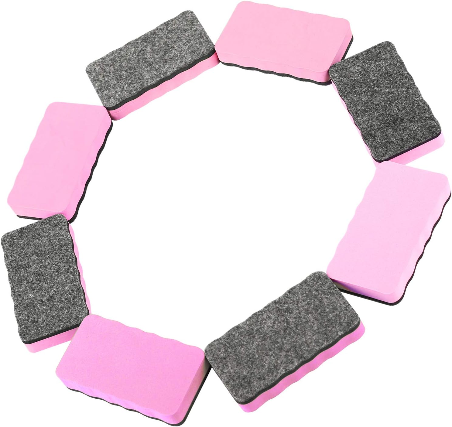 Dry Erase Erasers, 8 Pack Magnetic Whiteboard Eraser Chalkboard Cleansers Wiper for Classroom Office and Home (Pink8) : Office Products
