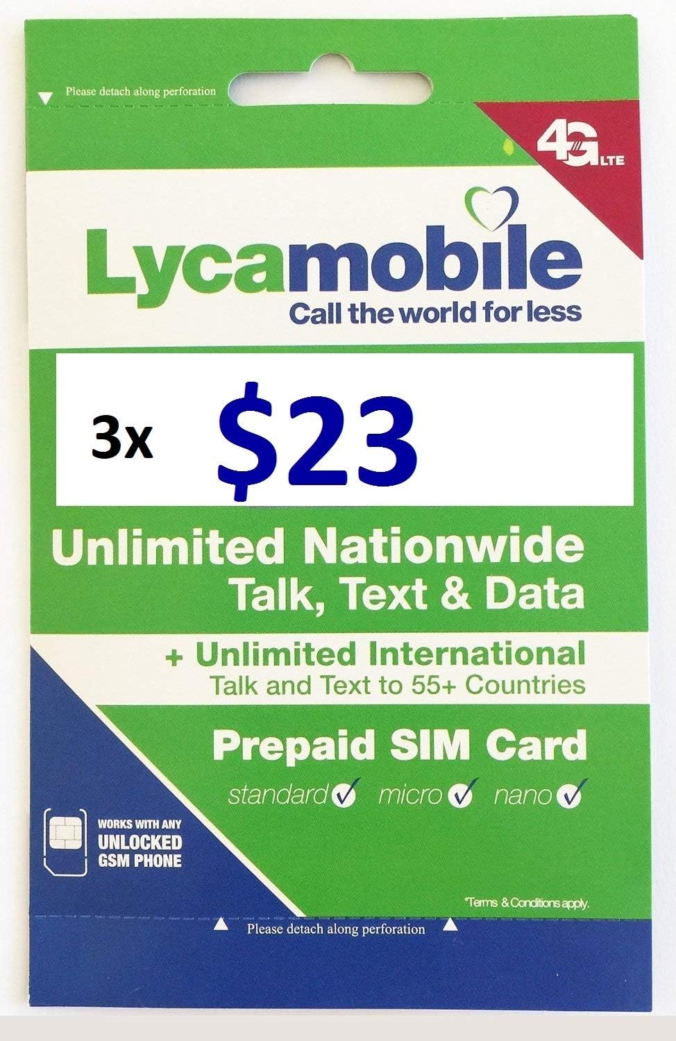 Buy Lycamobile USA 23 Plan Sim Cards Include 3 Month Plan Plus 3GB