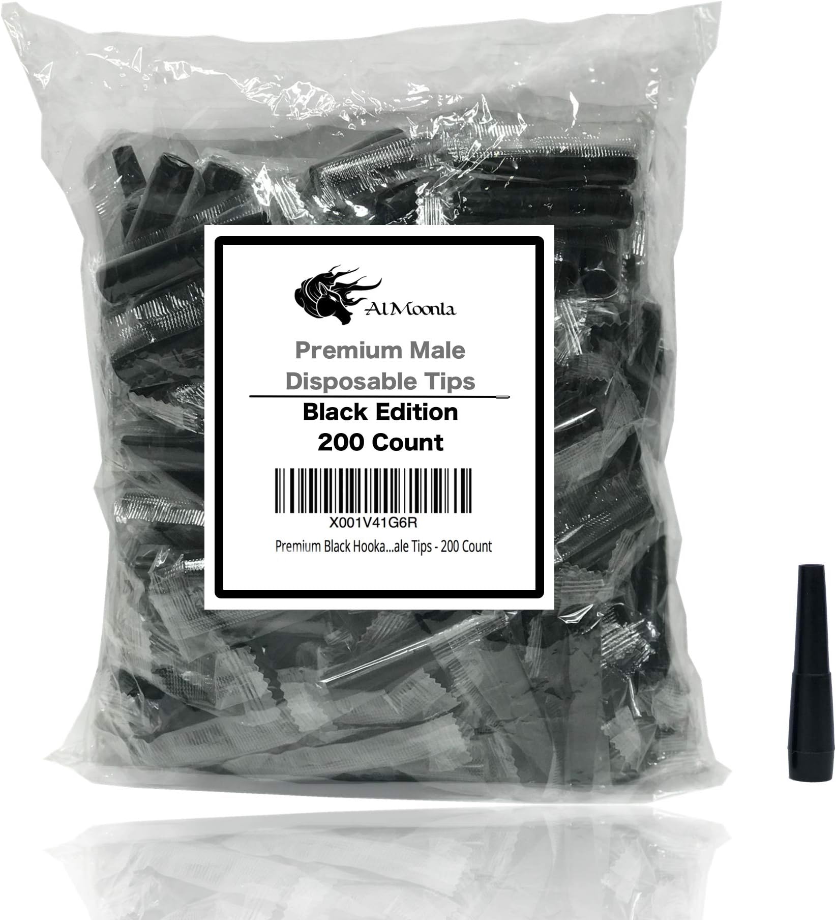 Premium 200 Count Black Male Hookah Hose Mouth Tips Disposable
