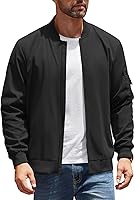 COOFANDY Men's Lightweight Bomber Jacket - Casual Spring Fall Windbreaker Zip-Up Coat with Pockets