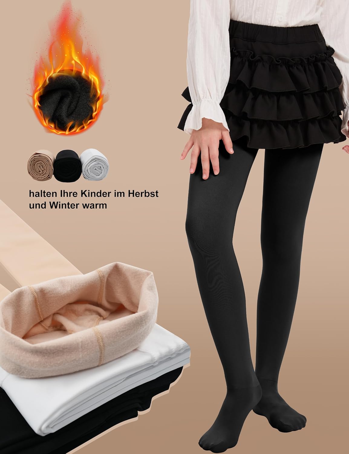 AMIYOYO Thermische panty voor meisjes, gevoerde leggings voor kinderen, balletkleding, winter, warm gevoerd, dikke treggings binnenvoering, huidskleur, 12-13 Jaar AMIYOYO Thermische panty voor meisjes, gevoerde leggings voor kinderen, balletkleding, winter, warm gevoerd, dikke treggings binnenvoering, huidskleur, 12-13 Jaar