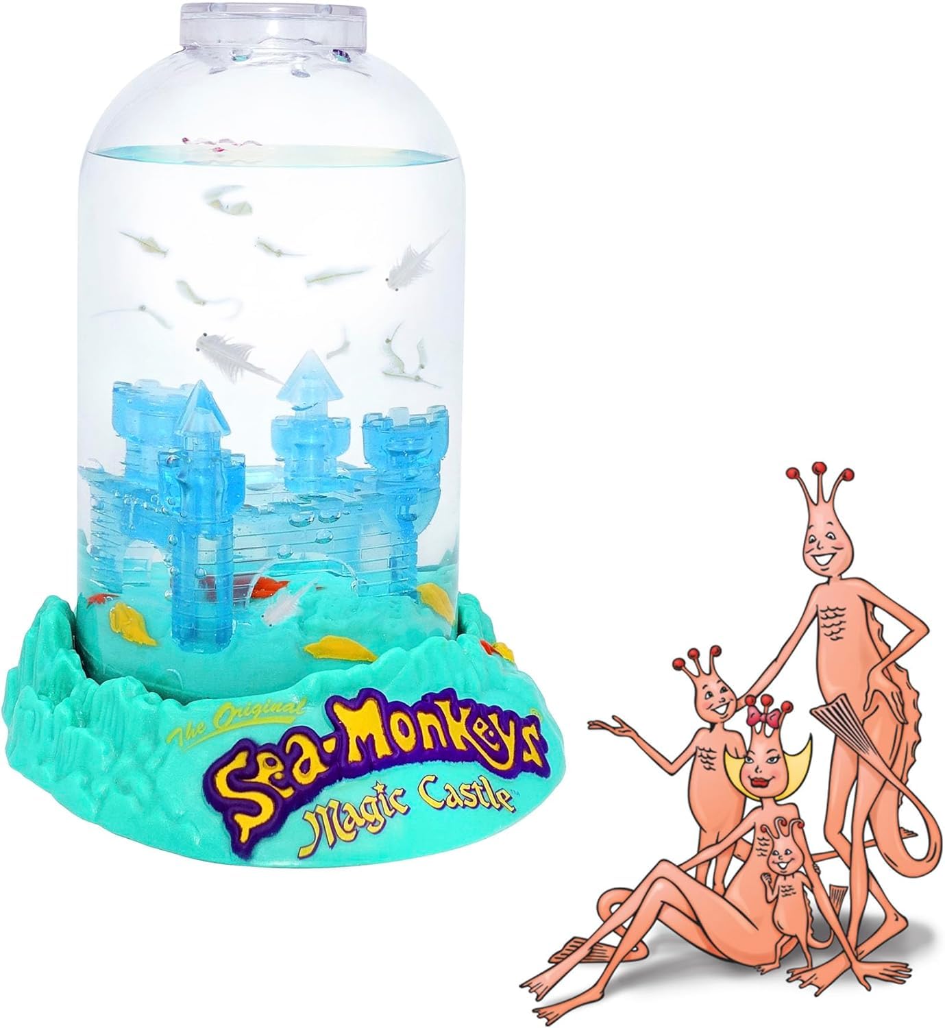 Oryginalny zestaw naukowy Sea Monkeys - Magic Castle - Grow Your Own Pets Science Kit - zawiera jajka, karmę i filtr do wody (opakowanie może się różnić)