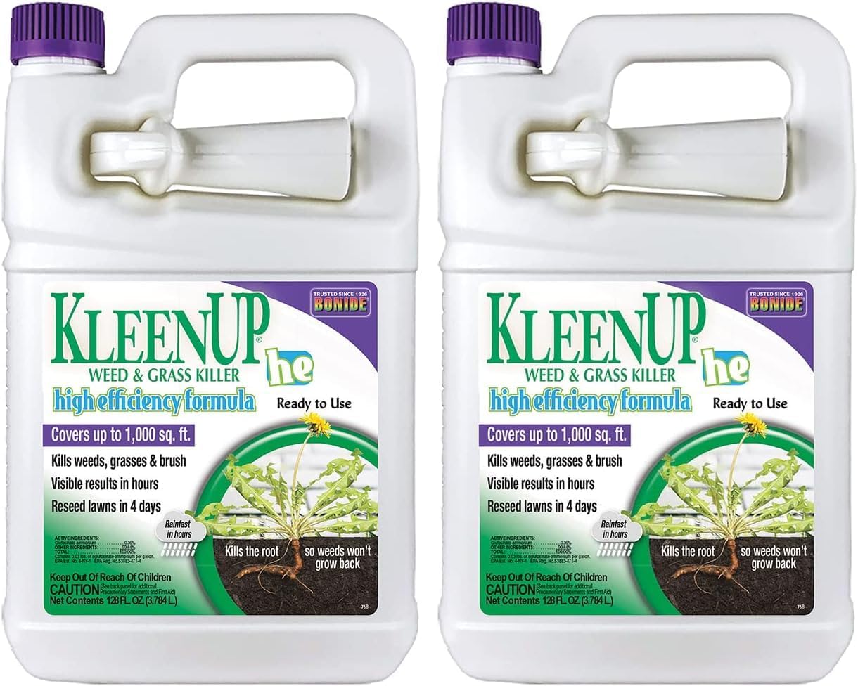 Bonide KleenUP Weed & Grass Killer High Efficiency Formula, 128 oz Ready-to-Use, Fast Acting Formula Kills Weeds & Roots