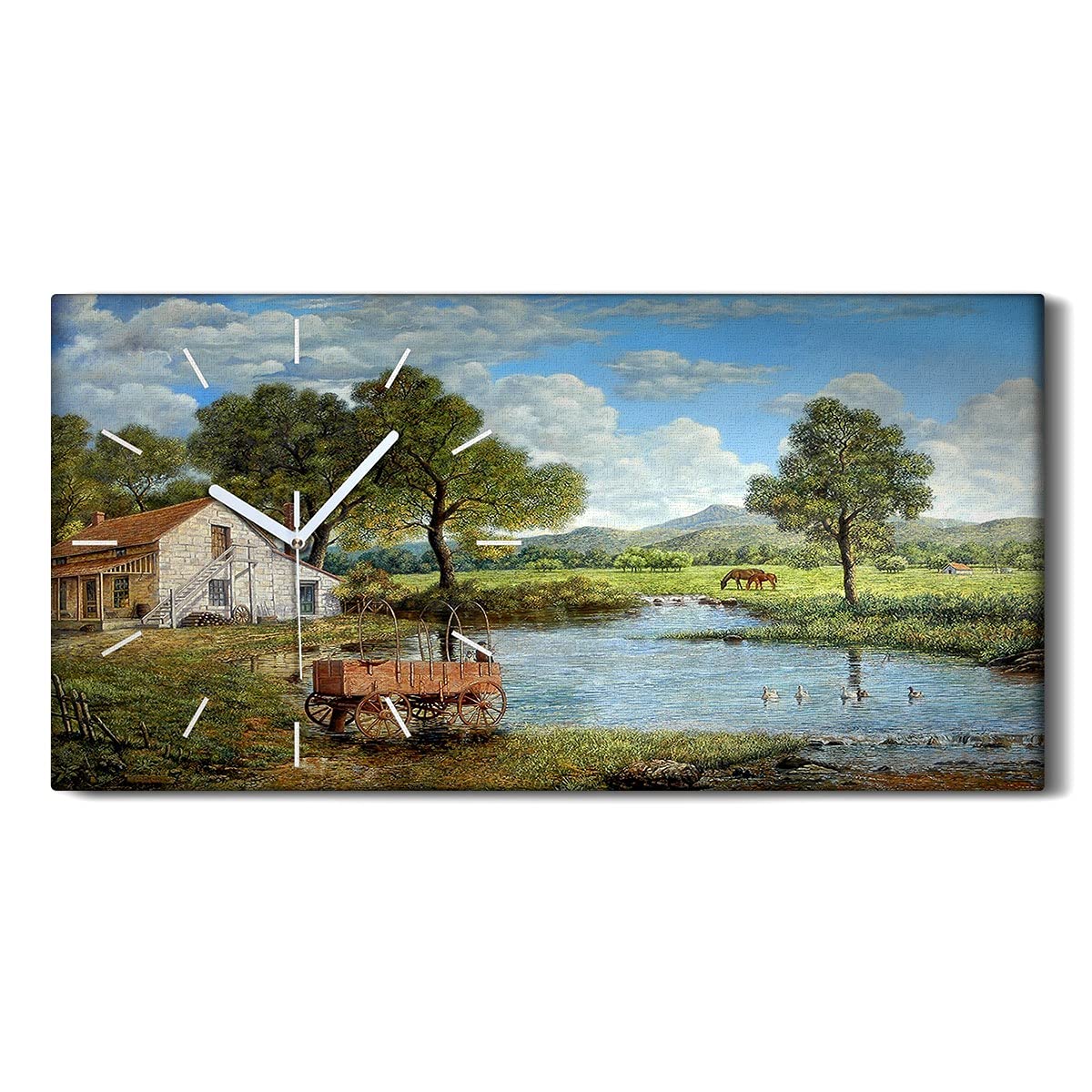 Horloge sur Toile 60x30cm Salon Chambre Ne Pas tic tac Paysage