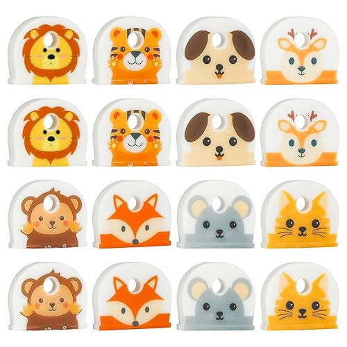 Uniclife 16 Pcs Key Covers Caps, 1" Key Identifiers with