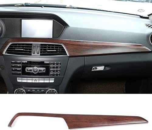 Miniatura 4 de Panel de cubierta de tablero de consola central de automóvil de grano de pino ABS para Mercedes Benz Clase C W204 2010-2013 Accesorios de conducción